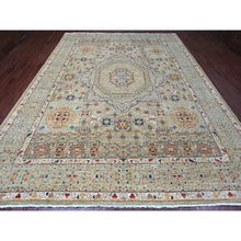 Load image into Gallery viewer, 10&#39;x13&#39;4&quot; Laurel Green, 14th Century Mamluk Dynasty Pattern with Large Medallion Design, Hand Knotted, High Mountain Wool, Natural Dyes, Oriental Rug FWR123060