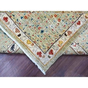 10'x13'4" Laurel Green, 14th Century Mamluk Dynasty Pattern with Large Medallion Design, Hand Knotted, High Mountain Wool, Natural Dyes, Oriental Rug FWR123060