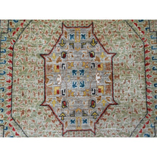 Load image into Gallery viewer, 10&#39;x13&#39;4&quot; Laurel Green, 14th Century Mamluk Dynasty Pattern with Large Medallion Design, Hand Knotted, High Mountain Wool, Natural Dyes, Oriental Rug FWR123060