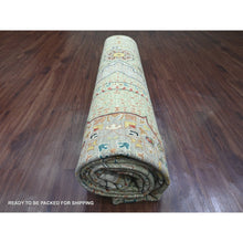 Load image into Gallery viewer, 10&#39;x13&#39;4&quot; Laurel Green, 14th Century Mamluk Dynasty Pattern with Large Medallion Design, Hand Knotted, High Mountain Wool, Natural Dyes, Oriental Rug FWR123060