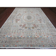Load image into Gallery viewer, 10&#39;x14&#39;1&quot; Cloud Gray, 14th Century Mamluk Dynasty Pattern With Large Medallion Design, High Mountain Wool, Hand Knotted, Natural Dyes, Oriental Rug FWR123066
