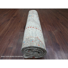 Load image into Gallery viewer, 10&#39;x14&#39;1&quot; Cloud Gray, 14th Century Mamluk Dynasty Pattern With Large Medallion Design, High Mountain Wool, Hand Knotted, Natural Dyes, Oriental Rug FWR123066