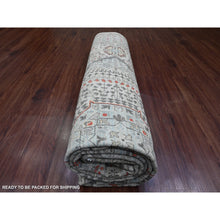 Load image into Gallery viewer, 9&#39;x11&#39;10&quot; Medium Gray, 14th Century Mamluk Dynasty Pattern With Geometric Medallion Design, Hand Knotted, 100% Wool, Natural Dyes, Oriental Rug FWR123078