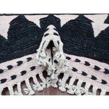 Load image into Gallery viewer, 9&#39;4&quot;x12&#39;10&quot; Jade Black, Hand Knotted, Moroccan Weave With Geometric And Ethnic Design, Soft Wool, Tone On Tone, Textured Pile, Oriental Rug FWR123144