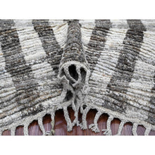 Load image into Gallery viewer, 8&#39;x10&#39;3&quot; Shades of Gray, Moroccan Weave with Geometric Design, Hand Knotted, Soft Wool, Tone on Tone, Textured Pile, Oriental Rug FWR123150