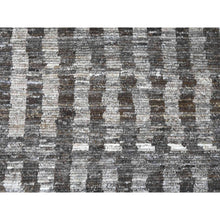 Load image into Gallery viewer, 8&#39;x10&#39;3&quot; Shades of Gray, Moroccan Weave with Geometric Design, Hand Knotted, Soft Wool, Tone on Tone, Textured Pile, Oriental Rug FWR123150