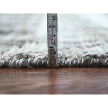 Load image into Gallery viewer, 8&#39;x10&#39;3&quot; Shades of Gray, Moroccan Weave with Geometric Design, Hand Knotted, Soft Wool, Tone on Tone, Textured Pile, Oriental Rug FWR123150