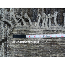 Load image into Gallery viewer, 8&#39;x10&#39;3&quot; Shades of Gray, Moroccan Weave with Geometric Design, Hand Knotted, Soft Wool, Tone on Tone, Textured Pile, Oriental Rug FWR123150