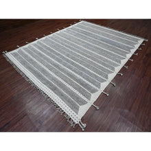 Load image into Gallery viewer, 8&#39;x10&#39;7&quot; Spanish Gray, Moroccan Weave with Geometric Pattern, Soft Wool, Hand Knotted, Tone on Tone, Textured Pile, Oriental Rug FWR123156