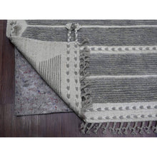 Load image into Gallery viewer, 8&#39;x10&#39;7&quot; Spanish Gray, Moroccan Weave with Geometric Pattern, Soft Wool, Hand Knotted, Tone on Tone, Textured Pile, Oriental Rug FWR123156