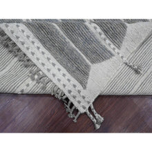 Load image into Gallery viewer, 8&#39;x10&#39;7&quot; Spanish Gray, Moroccan Weave with Geometric Pattern, Soft Wool, Hand Knotted, Tone on Tone, Textured Pile, Oriental Rug FWR123156