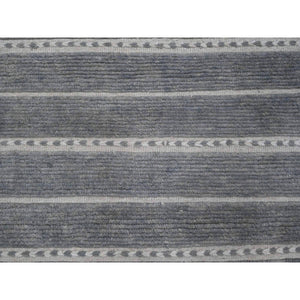 8'x10'7" Spanish Gray, Moroccan Weave with Geometric Pattern, Soft Wool, Hand Knotted, Tone on Tone, Textured Pile, Oriental Rug FWR123156