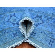 Load image into Gallery viewer, 8&#39;x10&#39; Imperial Blue, Overdyed Kazak With Star Medallion Design, Pure Wool, Hand Knotted, Oriental Rug FWR123162