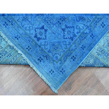 Load image into Gallery viewer, 8&#39;x10&#39; Imperial Blue, Overdyed Kazak With Star Medallion Design, Pure Wool, Hand Knotted, Oriental Rug FWR123162