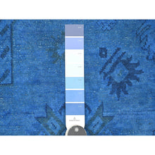 Load image into Gallery viewer, 8&#39;x10&#39; Imperial Blue, Overdyed Kazak With Star Medallion Design, Pure Wool, Hand Knotted, Oriental Rug FWR123162