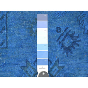 8'x10' Imperial Blue, Overdyed Kazak With Star Medallion Design, Pure Wool, Hand Knotted, Oriental Rug FWR123162