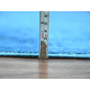 8'x10' Imperial Blue, Overdyed Kazak With Star Medallion Design, Pure Wool, Hand Knotted, Oriental Rug FWR123162