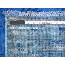 Load image into Gallery viewer, 8&#39;x10&#39; Imperial Blue, Overdyed Kazak With Star Medallion Design, Pure Wool, Hand Knotted, Oriental Rug FWR123162