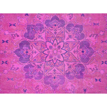 Load image into Gallery viewer, 8&#39;6&quot;x11&#39;4&quot; Taffy Pink, Overdyed Kazak With Tribal Medallion Design, Hand Knotted, 100% Wool, Oriental Rug FWR123168