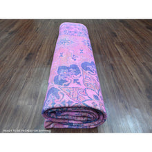 Load image into Gallery viewer, 8&#39;6&quot;x11&#39;4&quot; Taffy Pink, Overdyed Kazak With Tribal Medallion Design, Hand Knotted, 100% Wool, Oriental Rug FWR123168