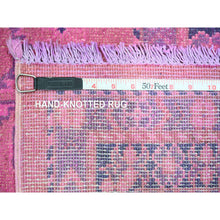Load image into Gallery viewer, 8&#39;6&quot;x11&#39;4&quot; Taffy Pink, Overdyed Kazak With Tribal Medallion Design, Hand Knotted, 100% Wool, Oriental Rug FWR123168