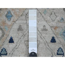 Load image into Gallery viewer, 3&#39;1&quot;x11&#39;8&quot; Chiffon White, Anatolian Village Inspired Design with Geometric Pattern, High Mountain Wool, Vegetable Dyes, Hand Knotted, Runner, Oriental Rug FWR123180