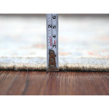 Load image into Gallery viewer, 3&#39;x11&#39;6&quot; Pewter Gray, Anatolian Village Inspired Design With Serrated Medallion Design, Hand Knotted, High Mountain Wool, Vegetable Dyes, Runner, Oriental Rug FWR123186