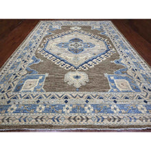 Load image into Gallery viewer, 11&#39;8&quot;x15&#39;6&quot; Walnut Brown, Afghan Peshawar with Anatolian Village Inspired Design, High Mountain Wool, Hand Knotted, Oversized, Oriental Rug FWR123228