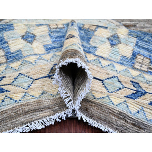 11'8"x15'6" Walnut Brown, Afghan Peshawar with Anatolian Village Inspired Design, High Mountain Wool, Hand Knotted, Oversized, Oriental Rug FWR123228