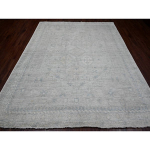 8'x9'8" Cloud Gray, Anatolian Village Inspired Design with Washed Out Colors, Hand Knotted, High Mountain Wool, Oriental Rug FWR123234