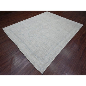 8'x9'8" Cloud Gray, Anatolian Village Inspired Design with Washed Out Colors, Hand Knotted, High Mountain Wool, Oriental Rug FWR123234