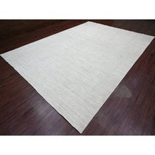 Load image into Gallery viewer, 9&#39;9&quot;x13&#39;6&quot; Pearl White, Plain Solid Pattern, Hand Knotted, Hand Spun Ghazni Wool, Lush And Plush, Oriental Rug FWR123246