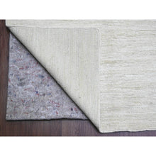Load image into Gallery viewer, 9&#39;9&quot;x13&#39;6&quot; Pearl White, Plain Solid Pattern, Hand Knotted, Hand Spun Ghazni Wool, Lush And Plush, Oriental Rug FWR123246