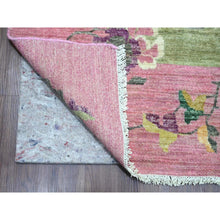 Load image into Gallery viewer, 9&#39;x12&#39;3&quot; Swamp Green, Chinese Art Deco Inspired Peshawar, Hand Knotted, Vegetable Dyes, Pure Wool, Oriental Rug FWR123270