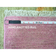 Load image into Gallery viewer, 9&#39;x12&#39;3&quot; Swamp Green, Chinese Art Deco Inspired Peshawar, Hand Knotted, Vegetable Dyes, Pure Wool, Oriental Rug FWR123270