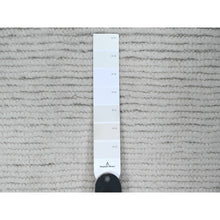 Load image into Gallery viewer, 6&#39;1&quot;x9&#39;1&quot; Pearl White, Moroccan Weave With Geometric Pattern, Informal Look, Tone On Tone, Hand Knotted, Textured Pile, Soft Wool, Oriental Rug FWR123282