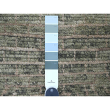 Load image into Gallery viewer, 4&#39;5&quot;x7&#39;8&quot; Seaweed Green, Moroccan Weave with Geometric Brick Pattern, Hand Knotted, Tone on Tone, Soft Wool, Textured Pile, Oriental Rug FWR123294