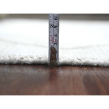 Load image into Gallery viewer, 3&#39;2&quot;x15&#39;4&quot; Pearl White, Moroccan Weave with Serrated Pattern, Tone on Tone, Hand Knotted, Soft Wool, Textured Pile, XL Runner, Oriental Rug FWR123306