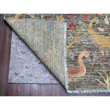 Load image into Gallery viewer, 12&#39;x15&#39;5&quot; Sonic Gray, Afghan Peshawar With Birds Of Paradise Design, Hand Knotted, Soft And Velvety Wool, Natural Dyes, Oversized, Oriental Rug FWR123342