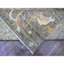 Load image into Gallery viewer, 12&#39;x15&#39;5&quot; Sonic Gray, Afghan Peshawar With Birds Of Paradise Design, Hand Knotted, Soft And Velvety Wool, Natural Dyes, Oversized, Oriental Rug FWR123342