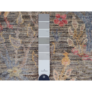 12'x15'5" Sonic Gray, Afghan Peshawar With Birds Of Paradise Design, Hand Knotted, Soft And Velvety Wool, Natural Dyes, Oversized, Oriental Rug FWR123342