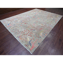Load image into Gallery viewer, 10&#39;x13&#39;8&quot; Medium Gray, Afghan Peshawar With Birds Of Paradise Design, Soft And Velvety Wool, Hand Knotted, Vegetable Dyes, Oriental Rug FWR123354