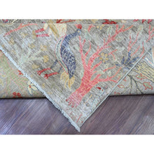 Load image into Gallery viewer, 10&#39;x13&#39;8&quot; Medium Gray, Afghan Peshawar With Birds Of Paradise Design, Soft And Velvety Wool, Hand Knotted, Vegetable Dyes, Oriental Rug FWR123354