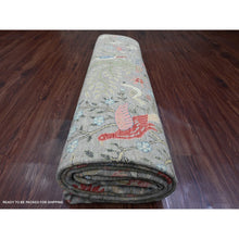 Load image into Gallery viewer, 10&#39;x13&#39;8&quot; Medium Gray, Afghan Peshawar With Birds Of Paradise Design, Soft And Velvety Wool, Hand Knotted, Vegetable Dyes, Oriental Rug FWR123354