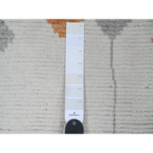 Load image into Gallery viewer, 12&#39;5&quot;x15&#39;2&quot; Alabaster White, Moroccan Weave With Flying Kite Design, Tone On Tone, Soft Wool, Hand Knotted, Textured Pile, Oversized, Oriental Rug FWR123360