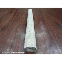 Load image into Gallery viewer, 4&#39;1&quot;x5&#39;10&quot; Fossil Gray, Hand Knotted, Afghan Angora Oushak With All Over Design, Vegetable Dyes, 100% Wool, Oriental Rug FWR123402