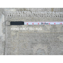 Load image into Gallery viewer, 4&#39;1&quot;x5&#39;10&quot; Fossil Gray, Hand Knotted, Afghan Angora Oushak With All Over Design, Vegetable Dyes, 100% Wool, Oriental Rug FWR123402