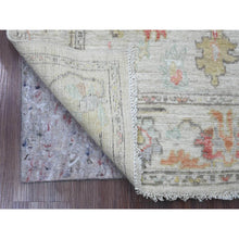 Load image into Gallery viewer, 3&#39;10&quot;x5&#39;10&quot; Pearl White, Afghan Angora Oushak With Colorful Leaf Design, Hand Knotted, Veggie Dyes, 100% Wool, Oriental Rug FWR123408