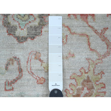 Load image into Gallery viewer, 3&#39;10&quot;x5&#39;10&quot; Pearl White, Afghan Angora Oushak With Colorful Leaf Design, Hand Knotted, Veggie Dyes, 100% Wool, Oriental Rug FWR123408