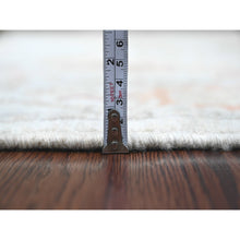 Load image into Gallery viewer, 3&#39;10&quot;x5&#39;10&quot; Pearl White, Afghan Angora Oushak with Colorful Leaf Design, Hand Knotted, Veggie Dyes, 100% Wool, Oriental Rug FWR123408